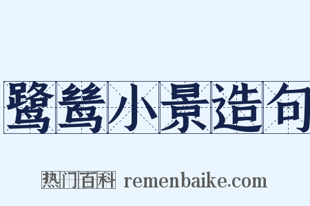 鹭鸶小景造句是什么意思的图片